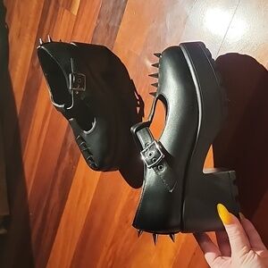 Koi Mary Jane chunky shoes black with spikes
